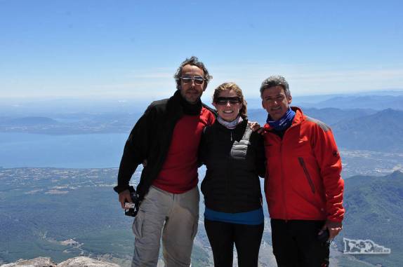 Com o Haroldo no cume do vulcão Villarrica, região de Pucón, no sul do Chile